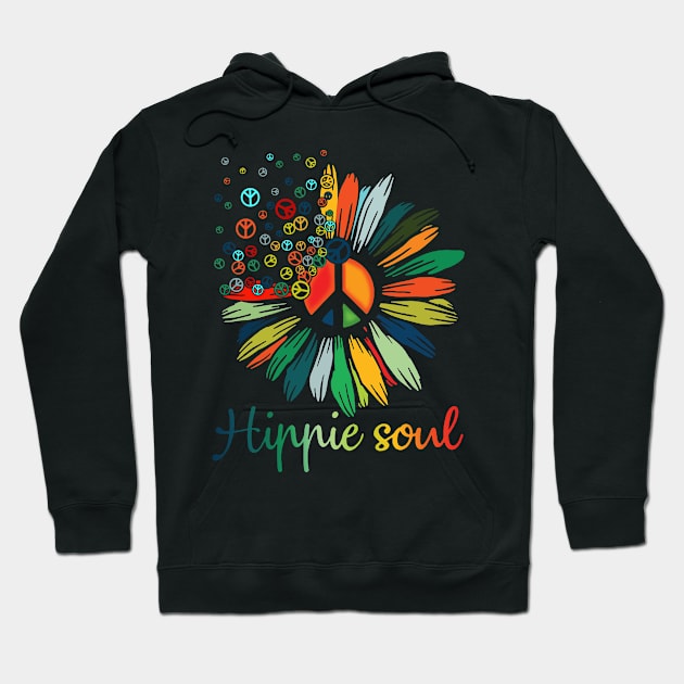 Hippie Soul Colorful Daisy Peace Sign Gifts For Flower Lovers Hoodie by prunioneman